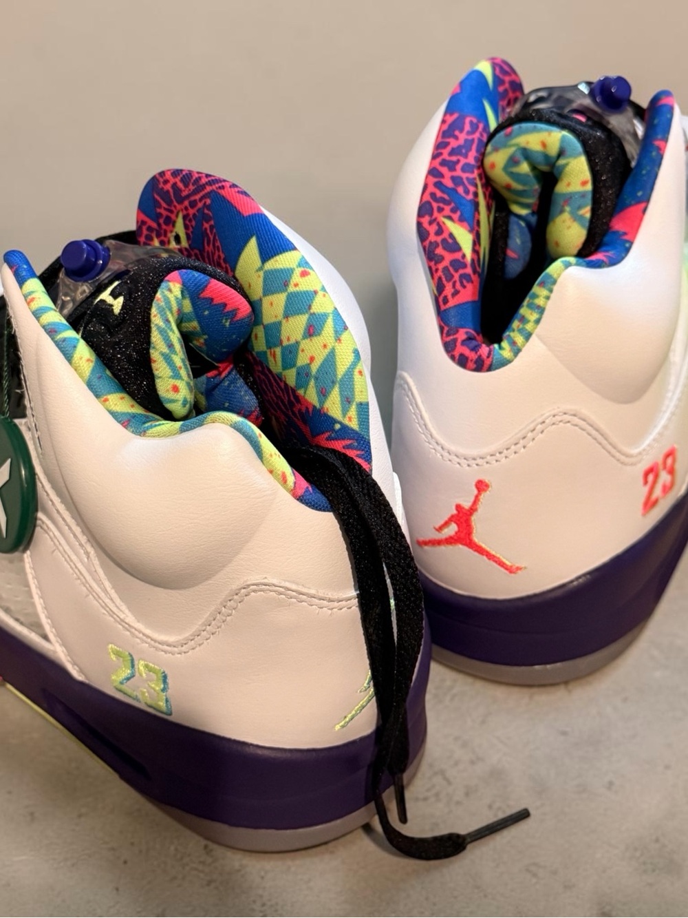Jordan 5 Retro (Alternate Bel-Air) White Sneakers with Purple Midsole
